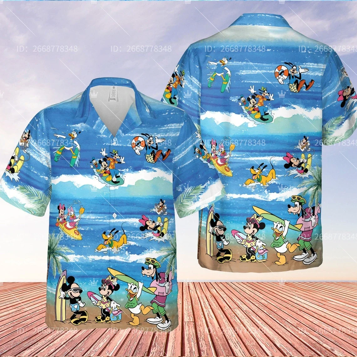 Disney Summer Mickey And Minnie Mouse Hawaiian Shirt Disney World Gift Mickey And Friends Family Vacation Holiday Hawai shirt