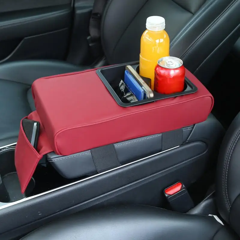 Car Console Covers Comfortable PU Leather Pad For Central Console Waterproof Multifunctional Innovative Easy Installation