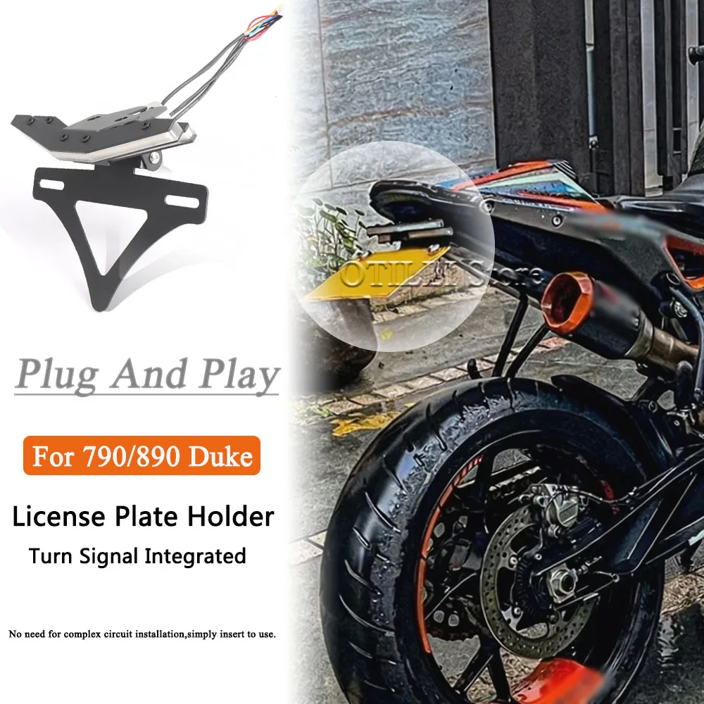 

Motorcycle Accessories Rear Tail Light License Plate Holder Tail Integrated Frame Bracket For 790 Duke 890 DUKE 2018-2025