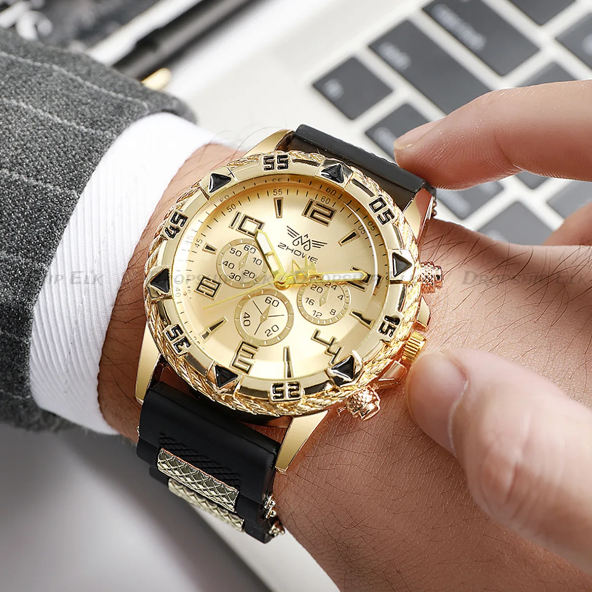 Relojes de negocios para hombre, banda de acero inoxidable a la moda, reloj de cuarzo para hombre, reloj redondo, relojes de pulsera de cuarzo para hombre