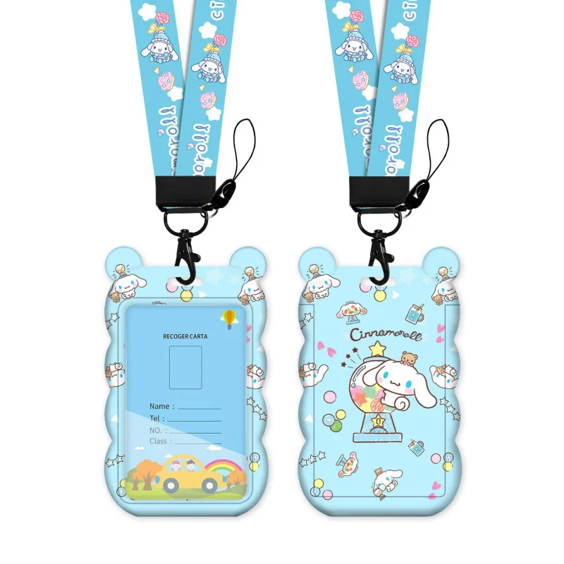 Estojo para cartão Canela Dog Wave – cordão longo para crianças, estudantes e jardim de infância