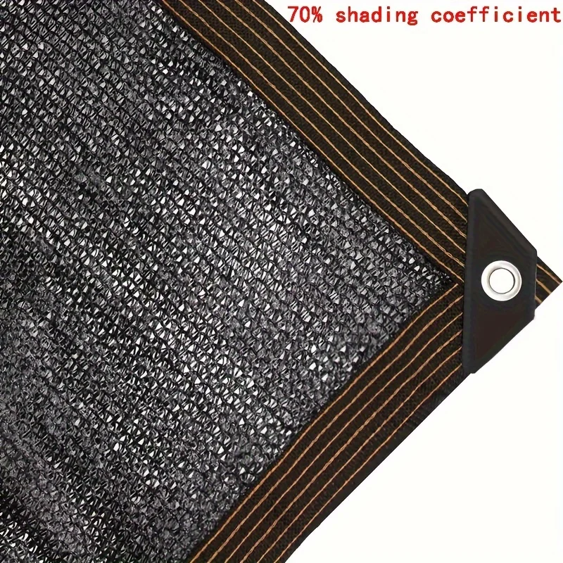 Black Sun Shade Cloth 70% Privacy Screen, UV Block Mesh Fabric with Grommets for Balcony Railing Patio Porch Pergola Gazebo Outd
