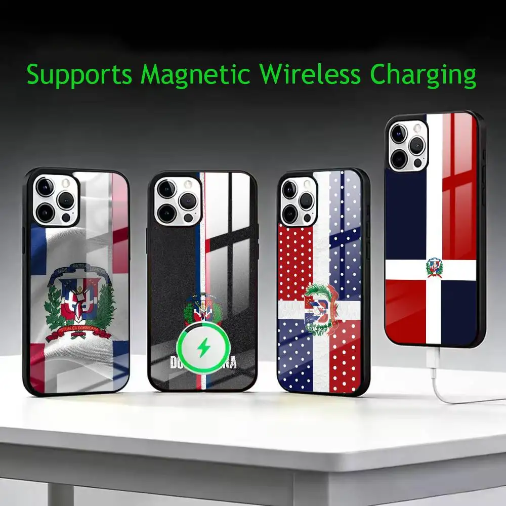 Dominican Republic Flag Phone Case For iPhone17,16,15,14,13,12,11 Plus,Pro Allows magnetic wireless charging