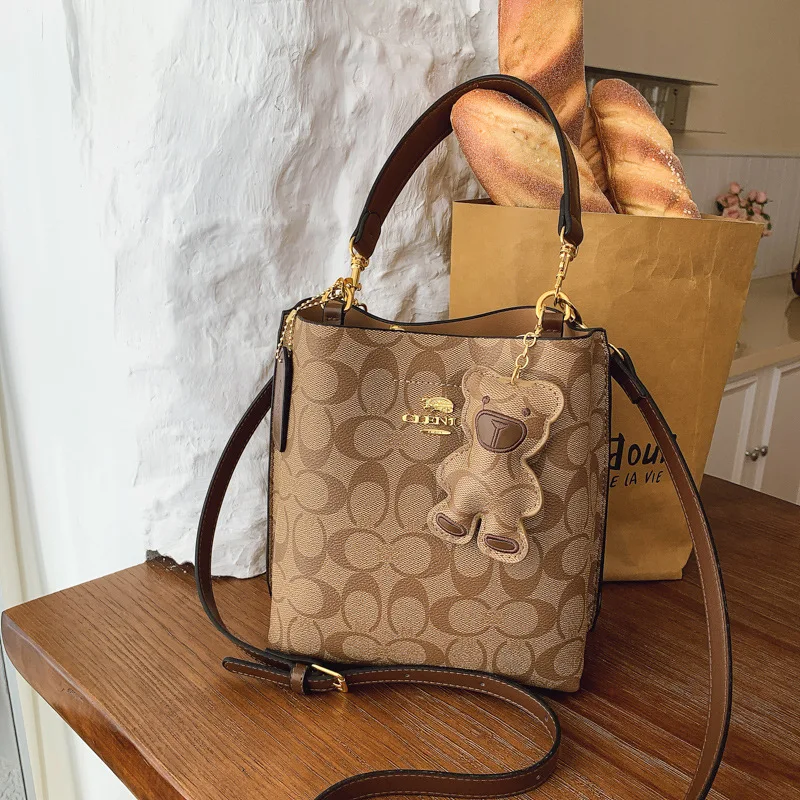 New Fashion Women Elegant Luxury Bucket Handbag Versatile All‑Occasion Single Shoulder Crossbody Bag Daily Travel Party Shopping