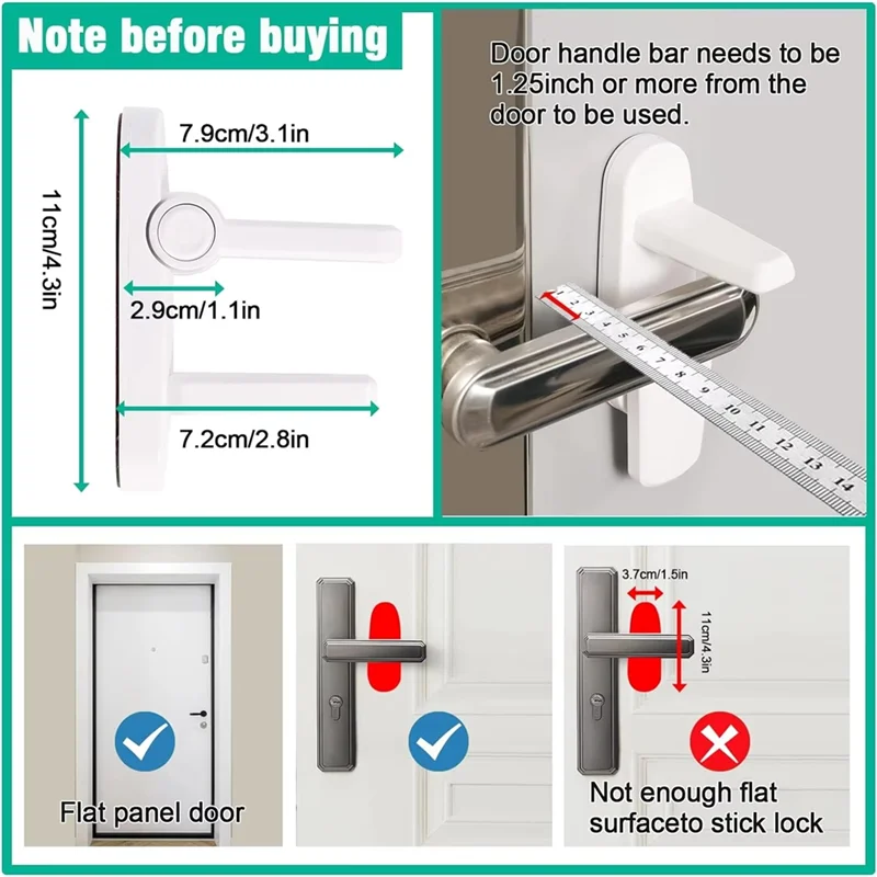 A93P Child Safety Door Lever Lock Easy One-Hand Operation For Adults For The Safety Of Children