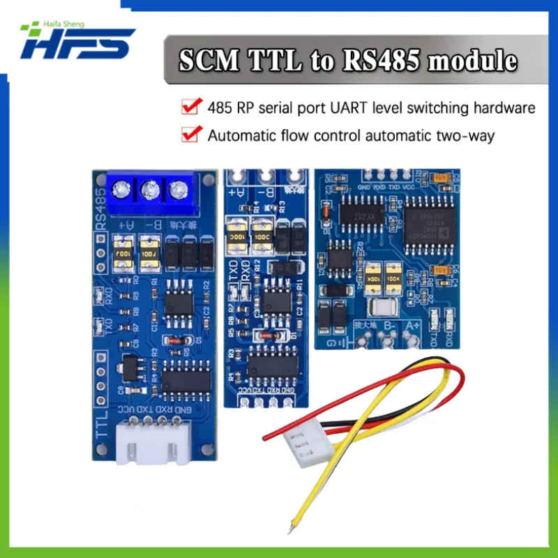 Serial Automatic Flow Control Module, UART Level Mutual Conversion, Power Supply, Hardware, TTL Connect to RS485, 3.3V, 5V