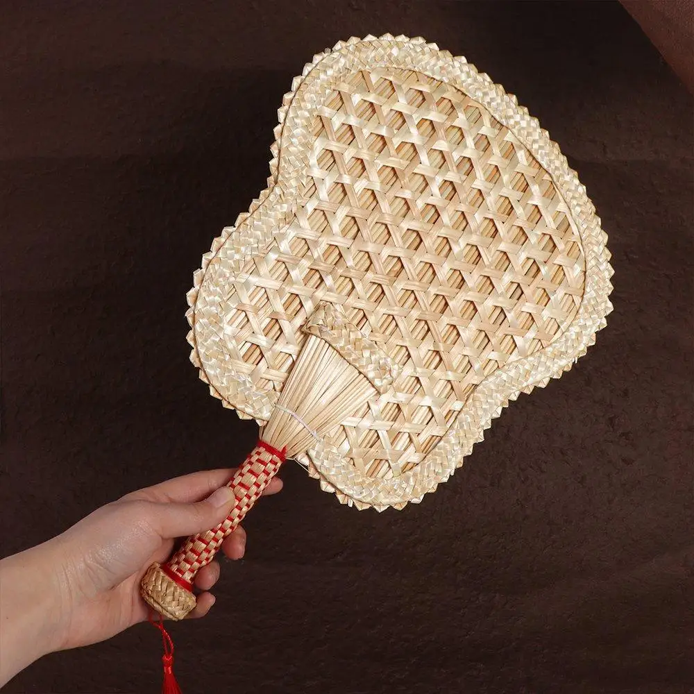 Artificial Round Pushan Chinese Style DIY Hand-Woven Old Home Decoration Cooling Fan Hand Fans Woven Fan