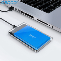 HDD Enclosure 2.5 inch Transparent USB3.0 to Sata 3.0 SSD HDD Case Tool Free 5 Gbps Support 2TB Hard Drive Enclosure SSD box