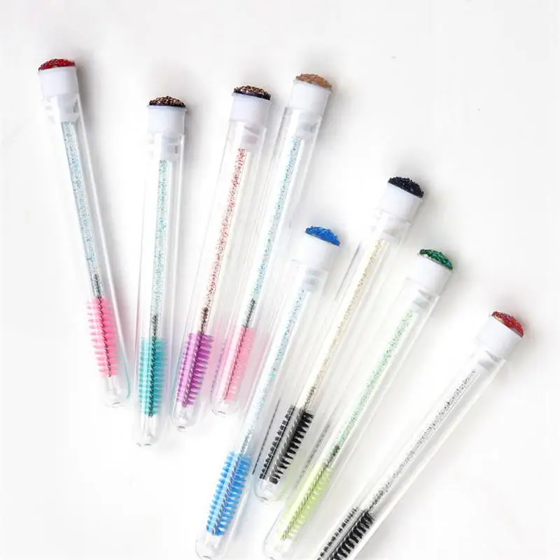 1~6PCS Mascara Wands Eyebrow Brush Dust-Proof Sparkling Bling Tube Disposable Eyelash Brush Reusable Crystal Eyelash