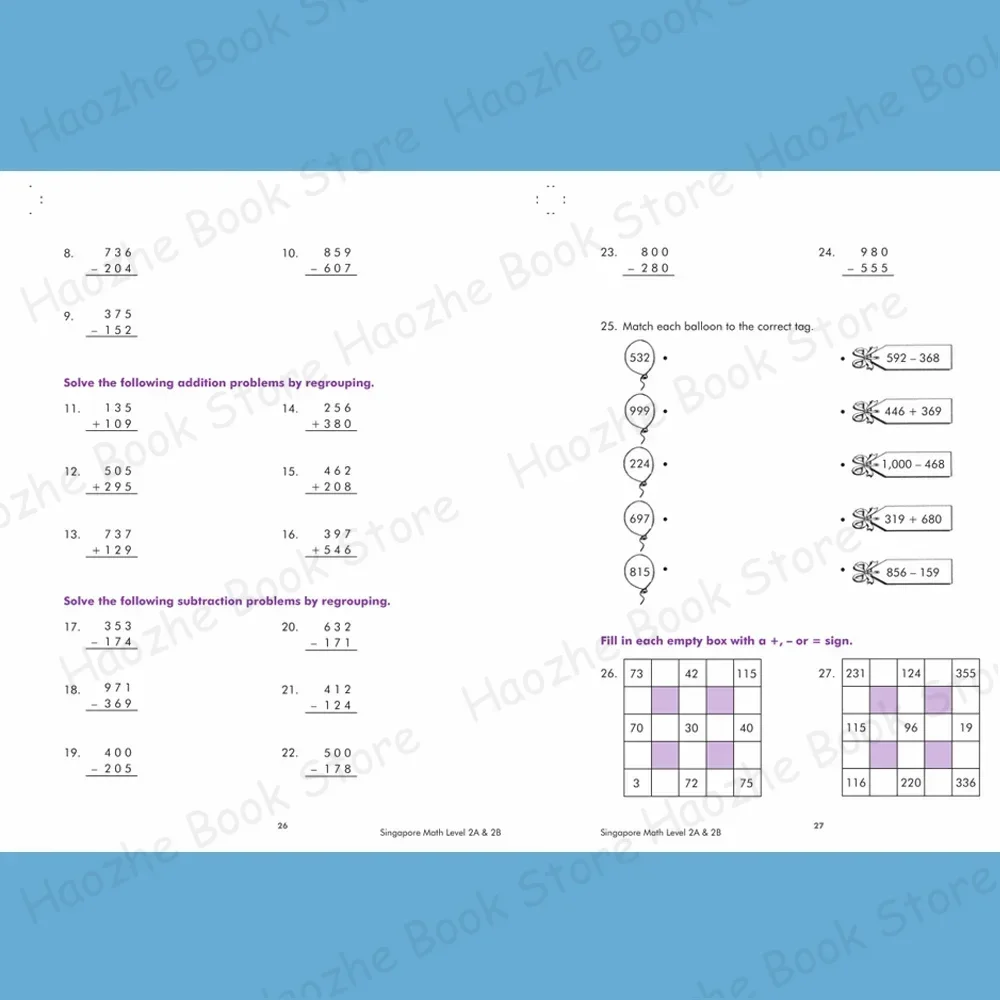 4books/set Singapore Math Appropriate for Students Grade 2-5 Maths Workbook Educational Mathematics Practice Books