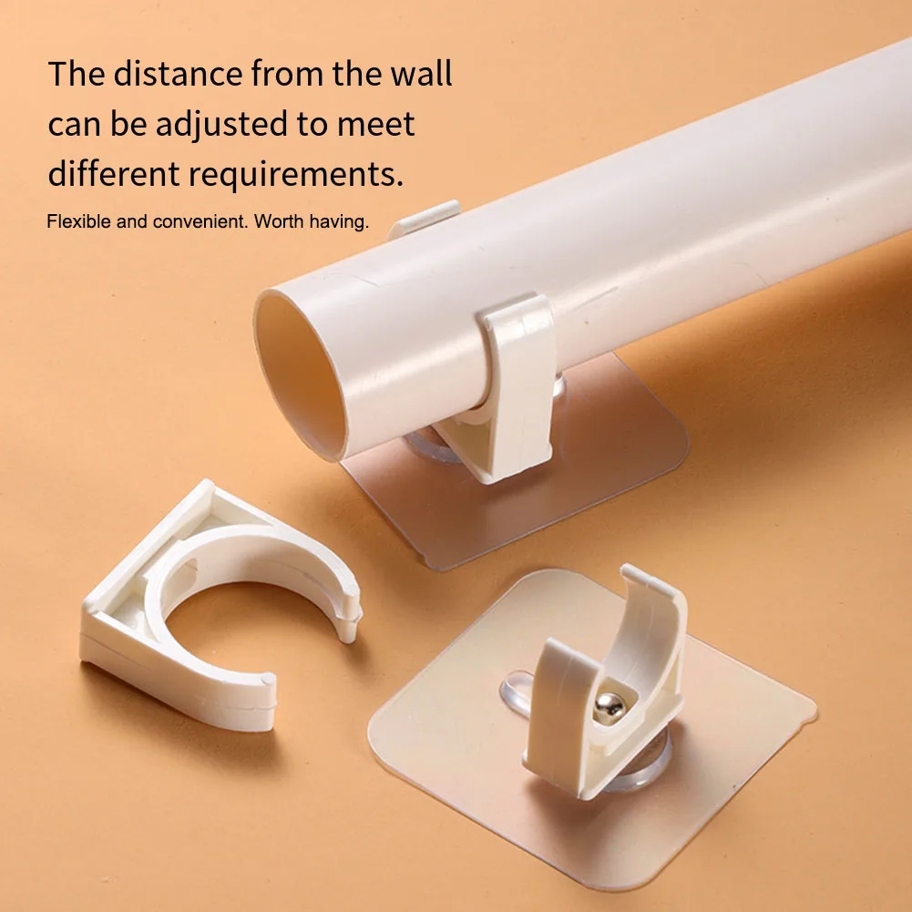 50mm Flame Retardant PVC Wall Mounted Pipe Clip For 19mm Pipes No Drill Fixing Indoor Outdoor Pipe Positioning