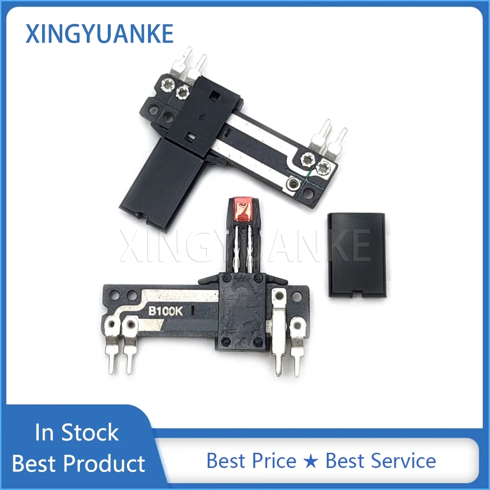 2PCS SC158N 3.5CM Straight Slide Potentiometer 35MM B100K Single With Red Light 5Pin Mixer Fader Stroke 15MM Handle Length 16MM