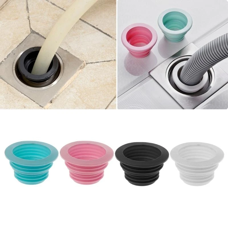 652F Universal Drain Pipe Hose Silicone Sealing Plug Sewer Seal Ring Floor Drainer for Laundry Room Bathroom Bathtub
