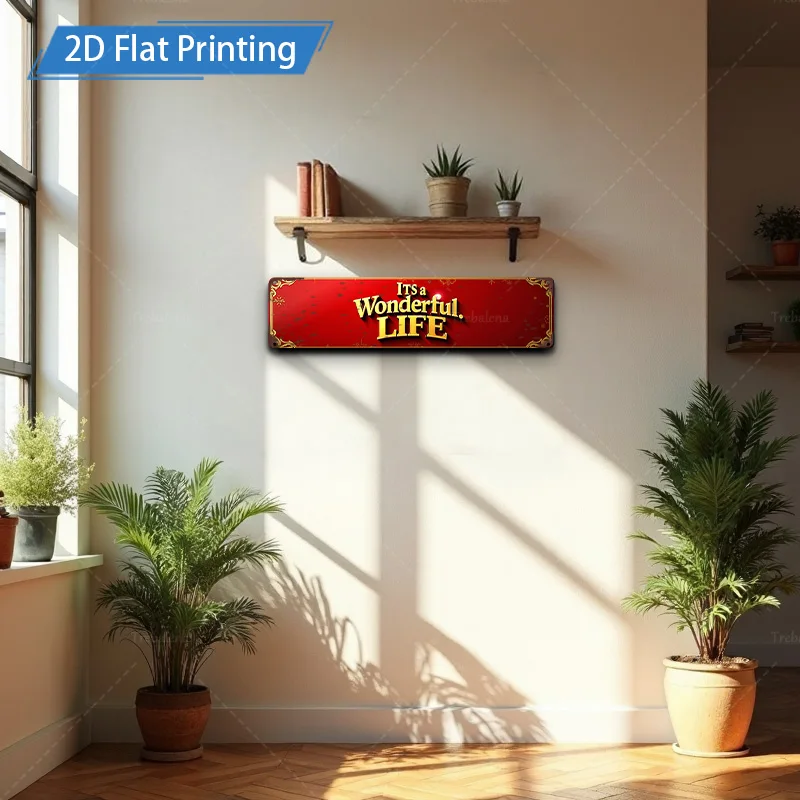 [2D FLAT] علامة معدنية مكونة من قطعة واحدة، مقاس 4 × 16 بوصة، لافتة ديكور فنية جدارية معدنية رائعة للحياة