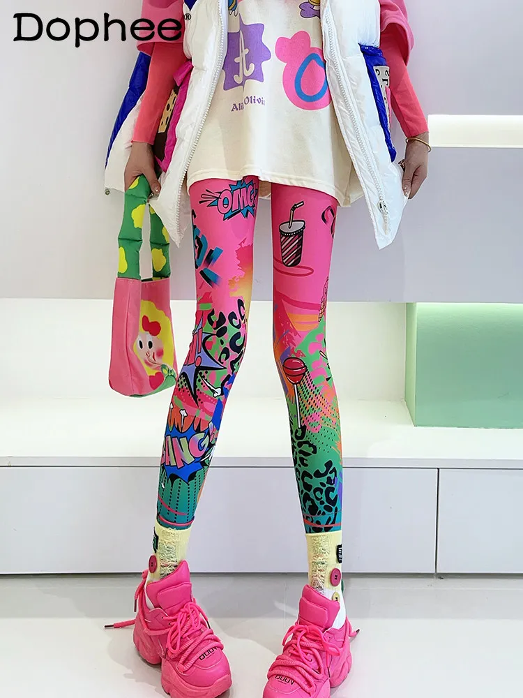 

New Japanese-style Fashion Printed Pants for Women Stylish Age-Reducing Suitable for Sports Fitness Running Yoga Everyday Wear