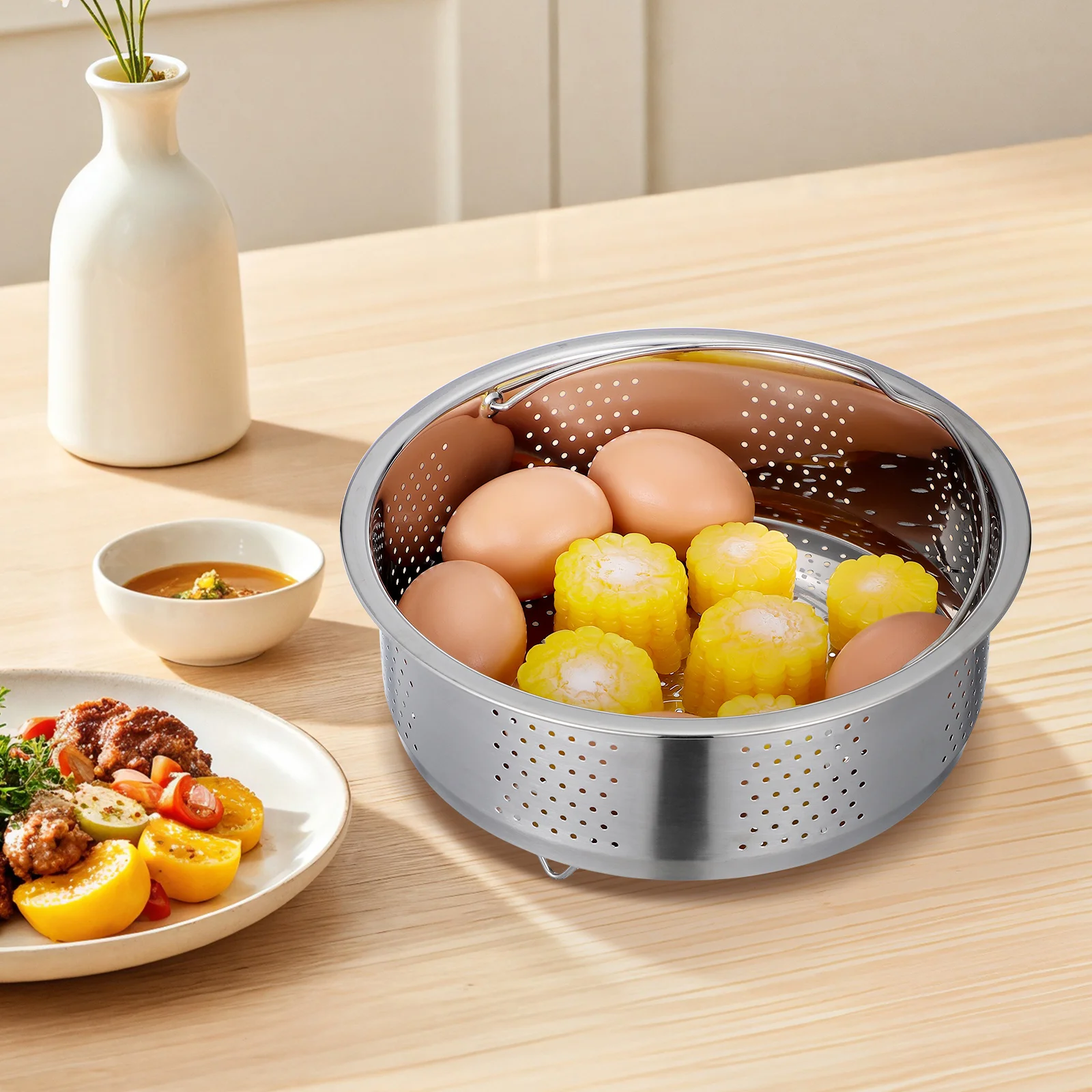 

Stainless Steel Steamer Basket for Pot Multi-Use Vegetable Food Steaming Rack Bun Dumpling Fish Seafood Cookware Kitchen