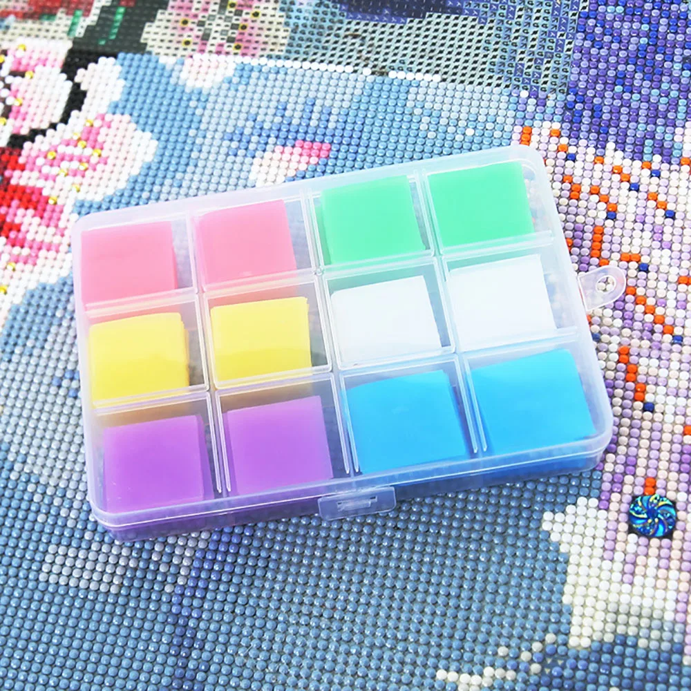 96pcs 2.5*2.5CM DIY Diamond Painting Wax With Storage Box Embroidery Glue Cross Stitch Dotting Glue DIY Diamond Painting Wax Mud