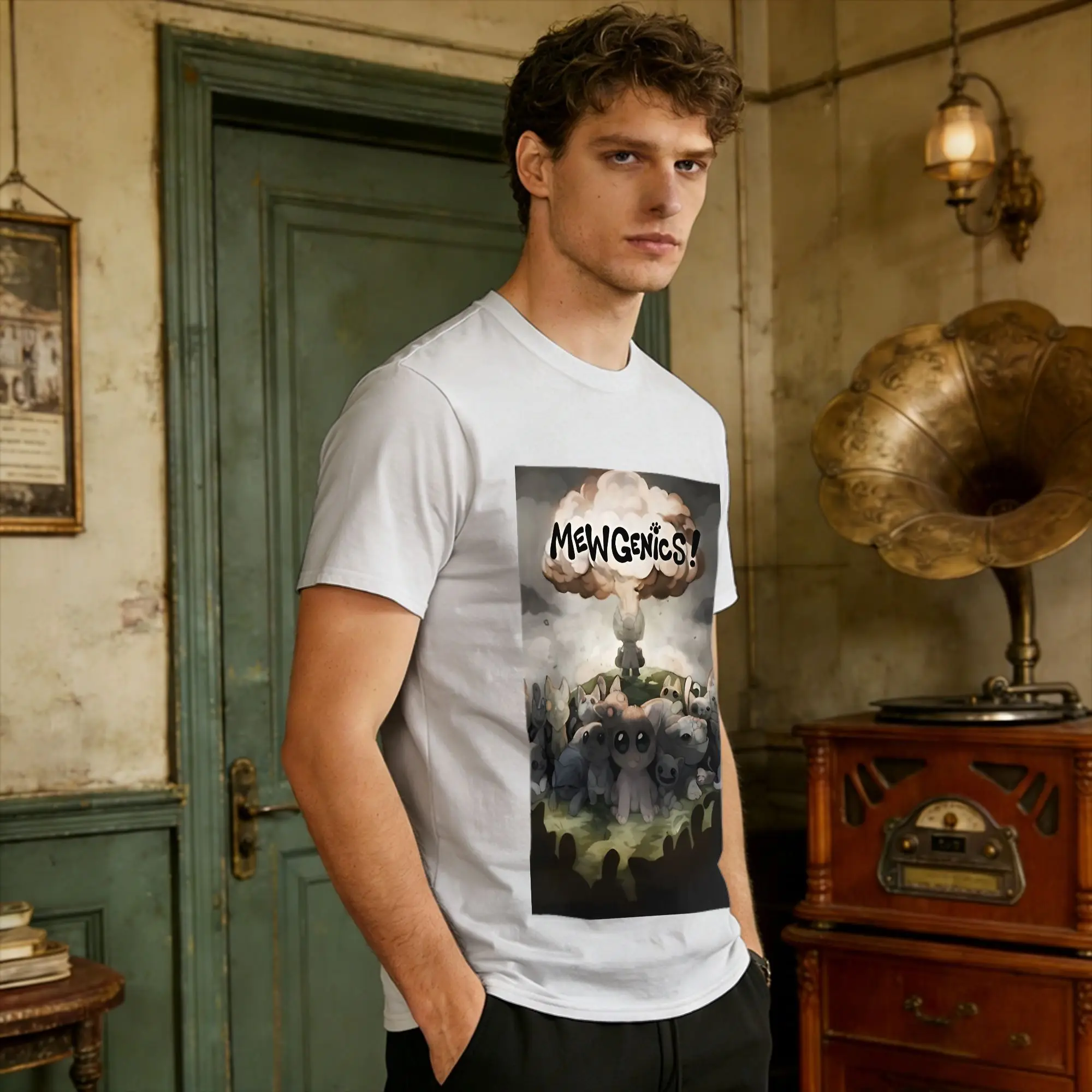 Mew-Genics!  Cotton T-Shirt For Men's Summer Mewgenics Vintage T-Shirts Harajuku Tee Shirt Oversized Pattern Tops