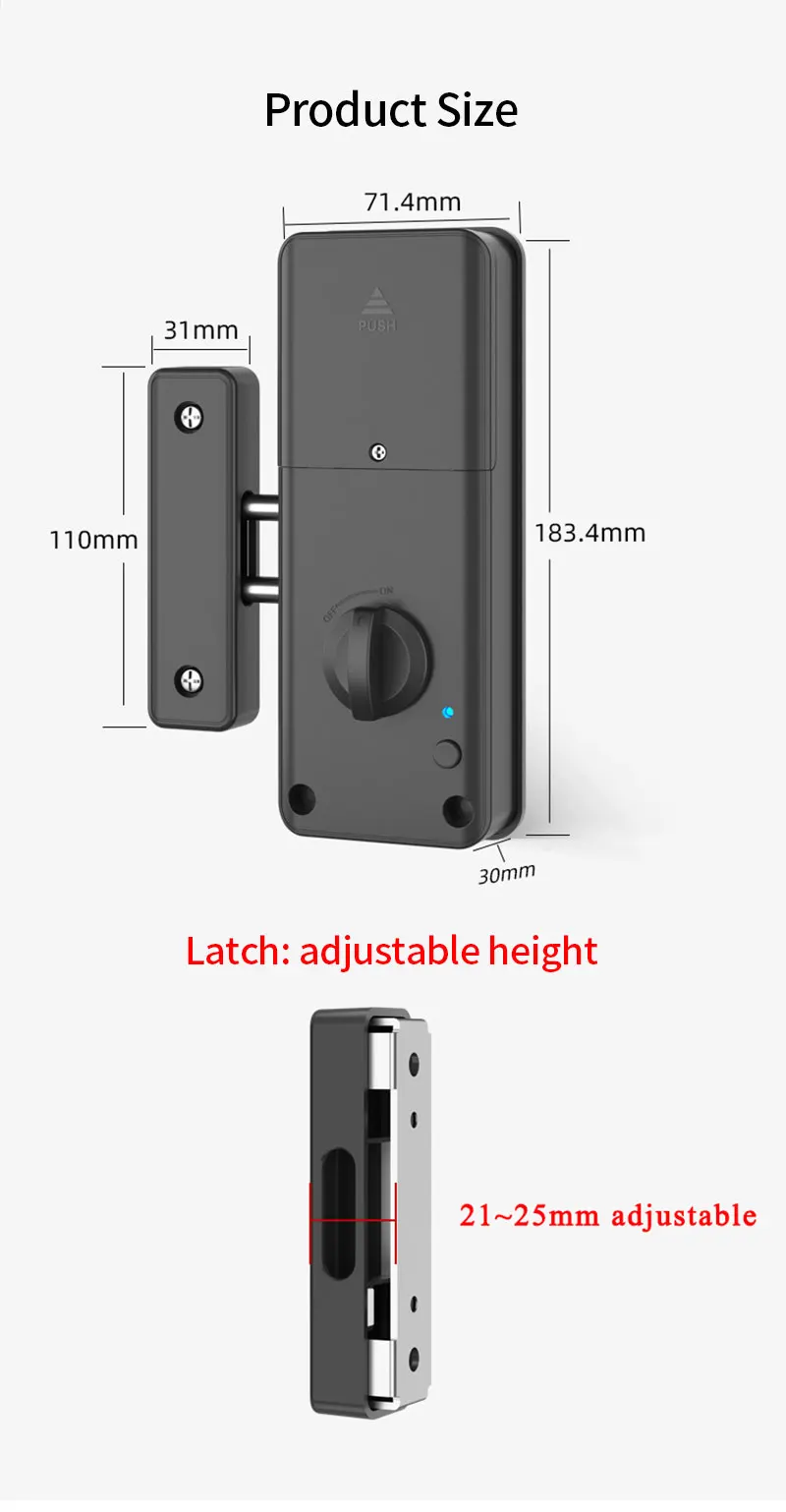 Support Tuya APP Remote Control Automatic IC Card Motor Lock Electronic Bluetooth  No Drill Hole Installation For Wooden Door