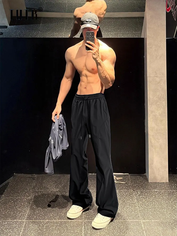 

Bla Qui Dry Fitn Pants Men's Summer Thin Ice Silk Sports Casual Pants Cleanfit Straight Leg Micro Flared Pants