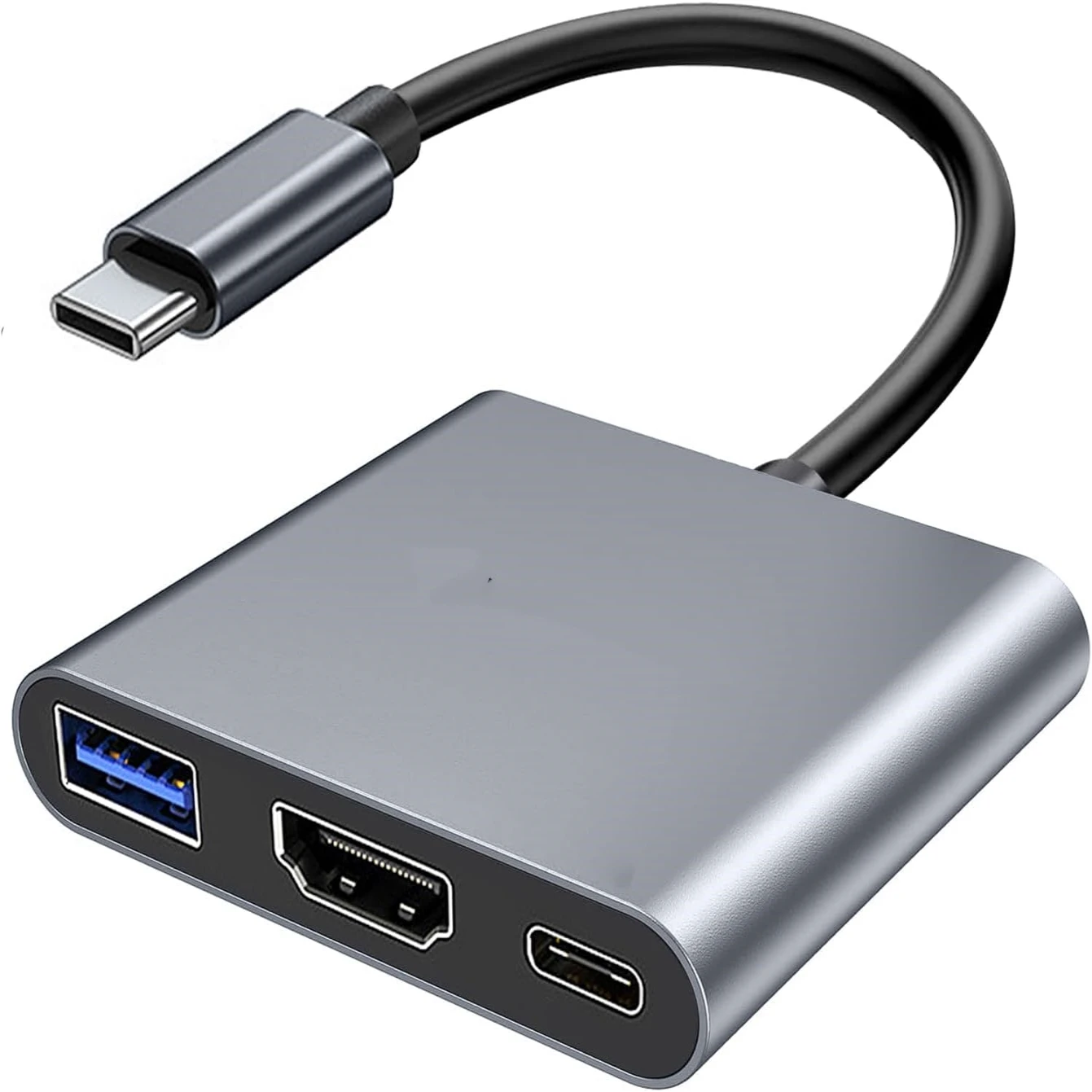 

USB C Multi-port Adapter - 4K HDMI + USB 3.0 + 100W PD, compatible with iPhone 15, Samsung, MacBook, iPad Pro, Chromebook, Dell,