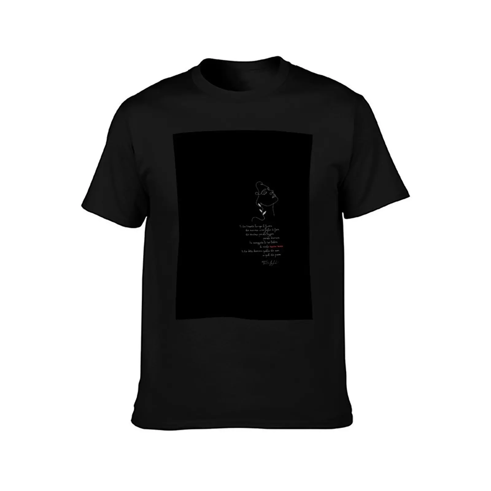 Fabrizio De André Tribute: Singing 'Parole d'amore' T-Shirt Sporty Breathable Short Sleeve T-Shirt