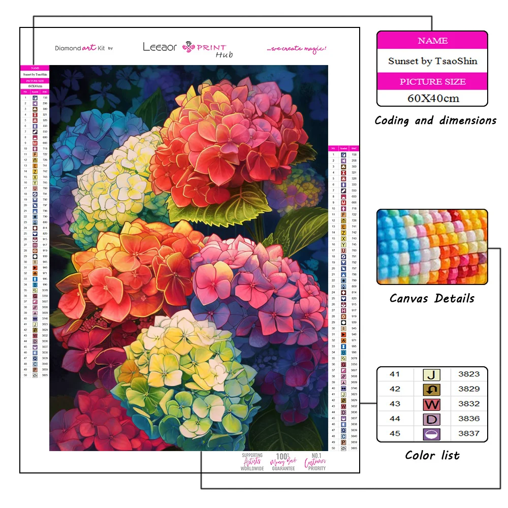 5D Diy Colorful Flower Art Diamond Painting Glowing Dream Full Rhinestone Mosaic Embroidery Cross Stitch Kit Home Decor Gifts