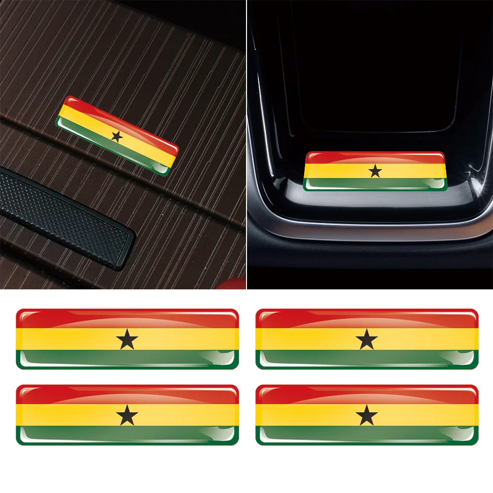 

4/10/20pcs Ghana Flag Epoxy Decorative Sticker 3D Motorcycle Tank Decals Stickers Case Strong Stickiness Car Decals Accessories