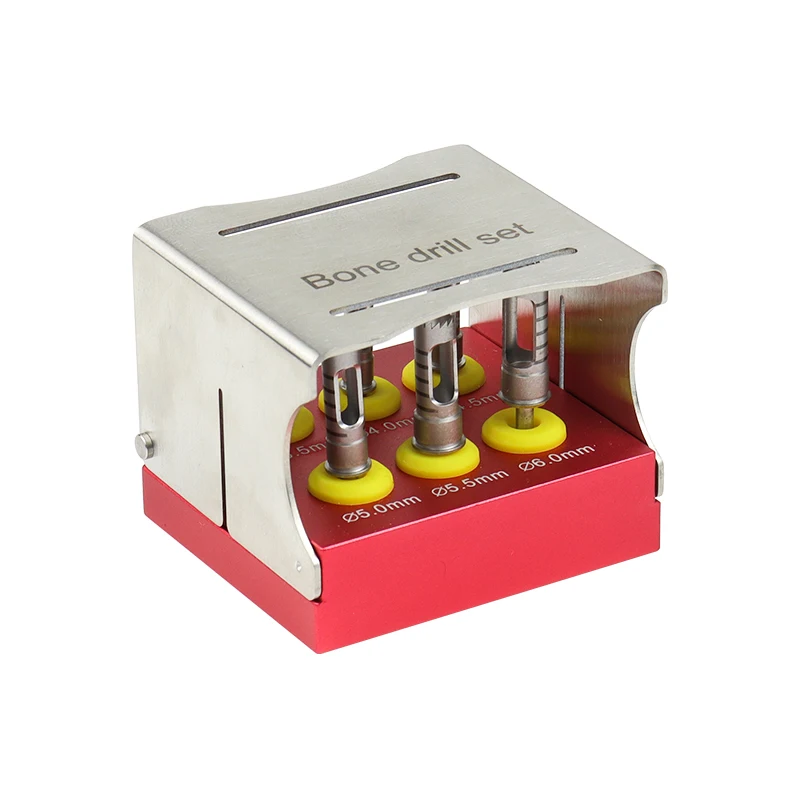 6Pcs/Set Dental Implant Bone Trephine Drill Dental Implant Positioning Bone Removal Drill Set Drills Cutting Grinding Tool