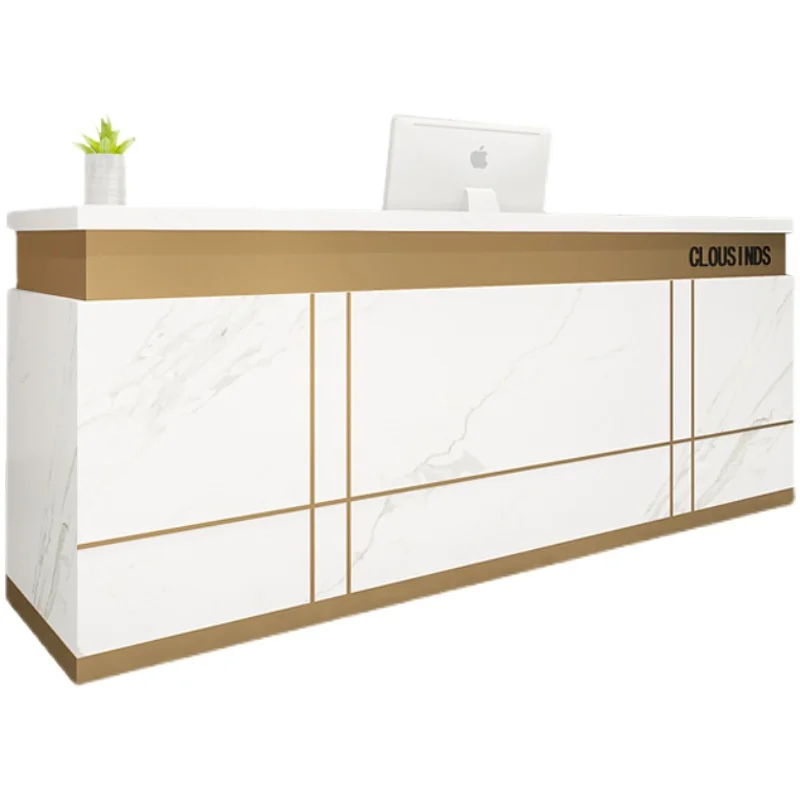 Custom. Modern Office Cashier Table Boutique Reception Beauty Beauty Salon Nail Spa Luxury Chequers Front Desk for watch