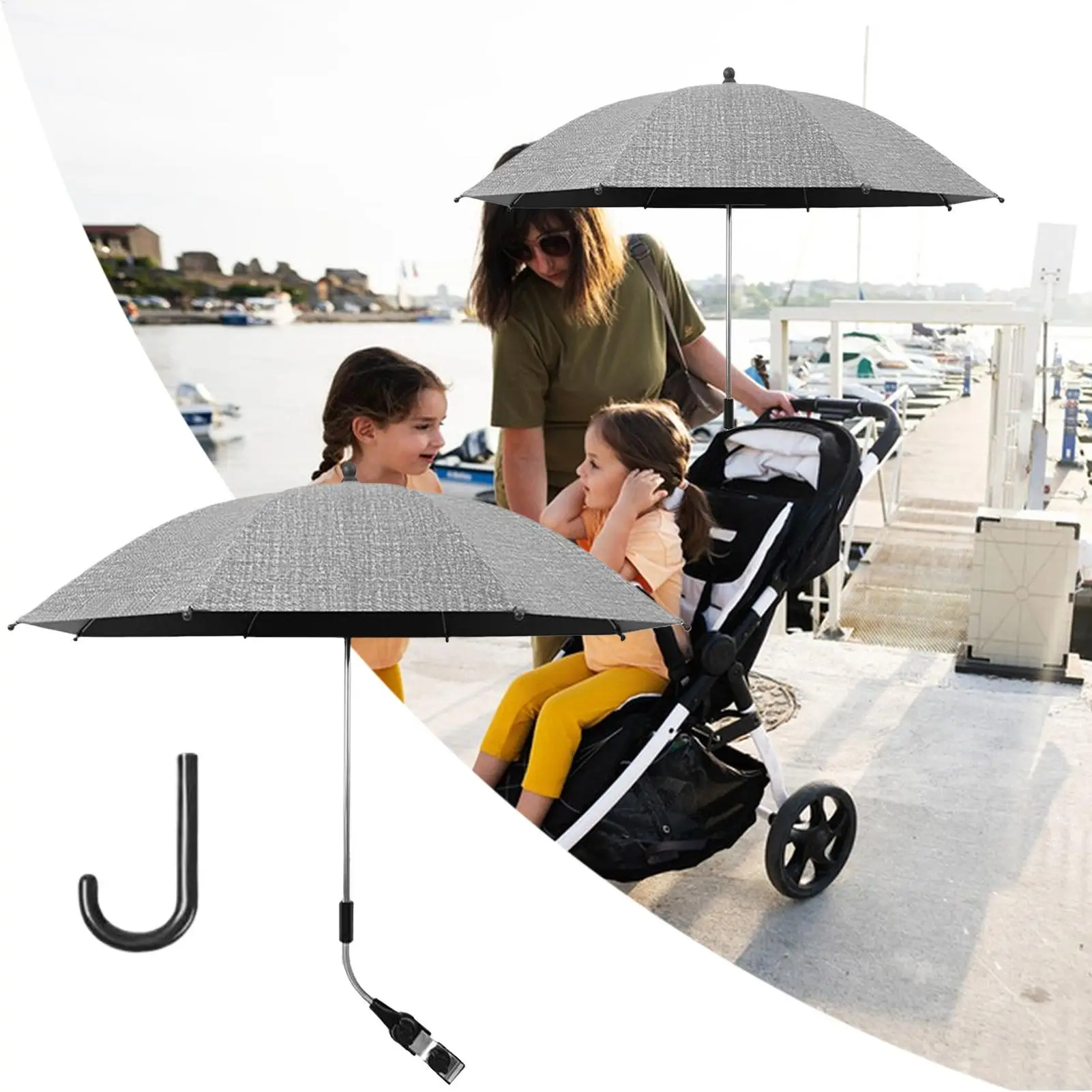 Stroller Umbrella Pushchair Umbrellas For Rain Waterproof Parasol For Baby Tricycle Stroller Walking Pushchair Rainproof Tool