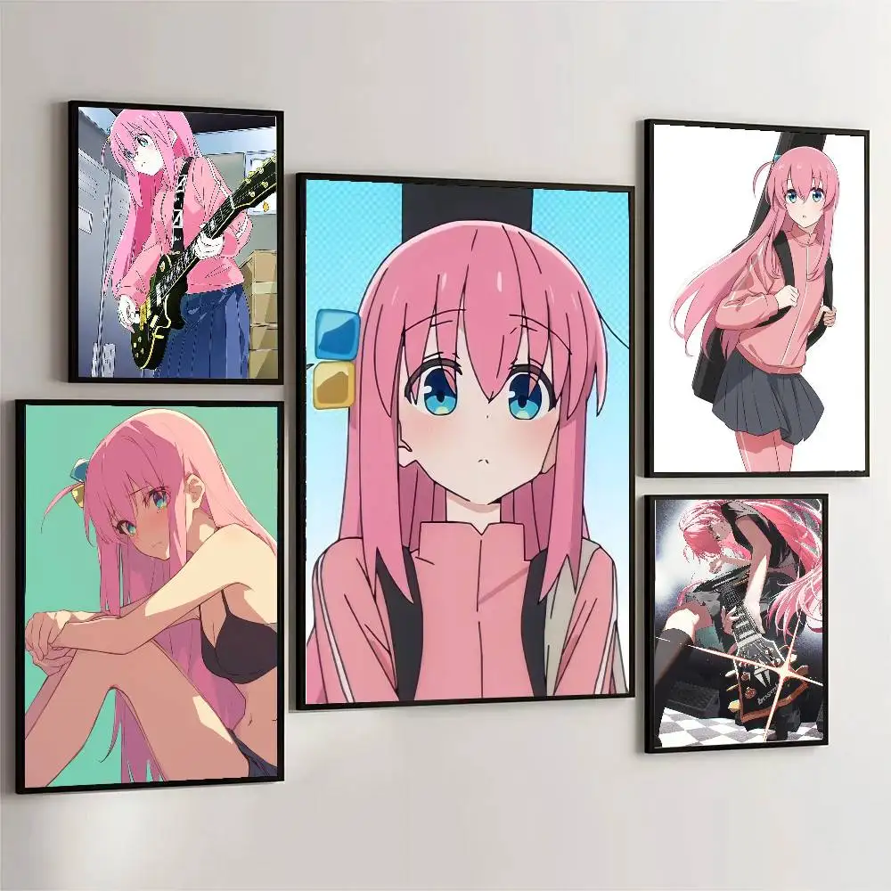 Hitori Bocchi Anime Bocchi The Rock Art Sticky Wall Waterproof Home Living Room Bedroom Bar Aesthetic Decoration