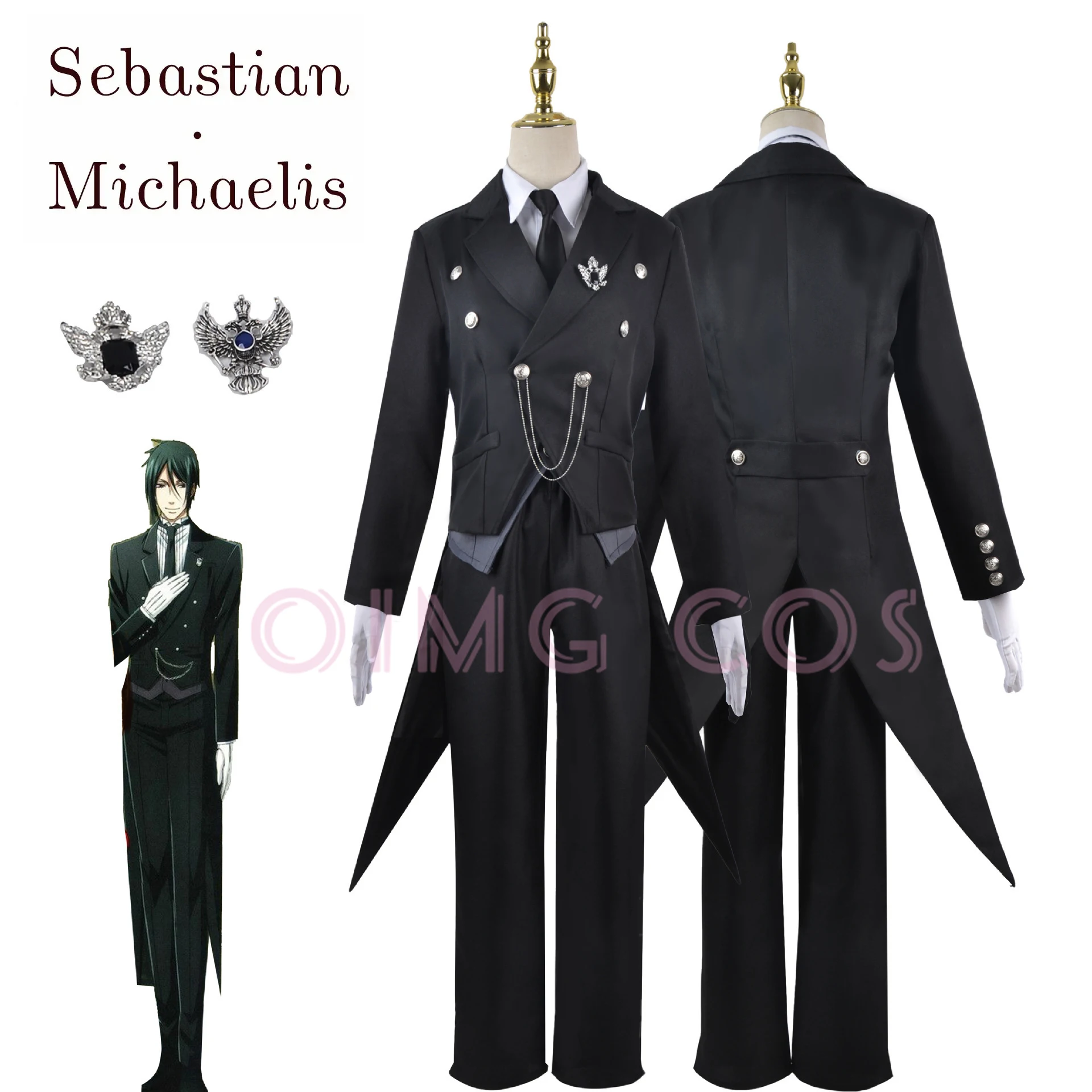 Black Butler Sebastian Michaelis Cosplay Sebas Costume giapponese Anime Carnival Party Uniform Swallowtail