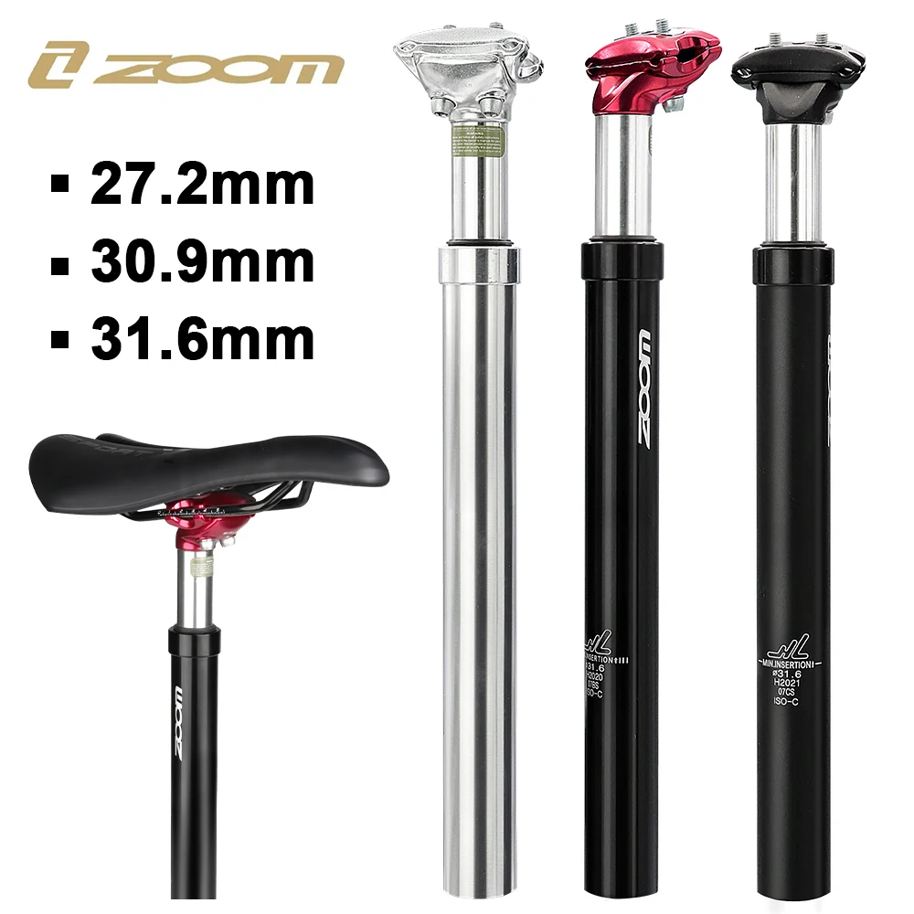 

ZOOM-Aluminum Alloy Bicycle Seatpost, Mountain Bike Shock Absorb Suspension Seat Tube, Cycling Accessories 27.2mm 30.9mm 31.6mm