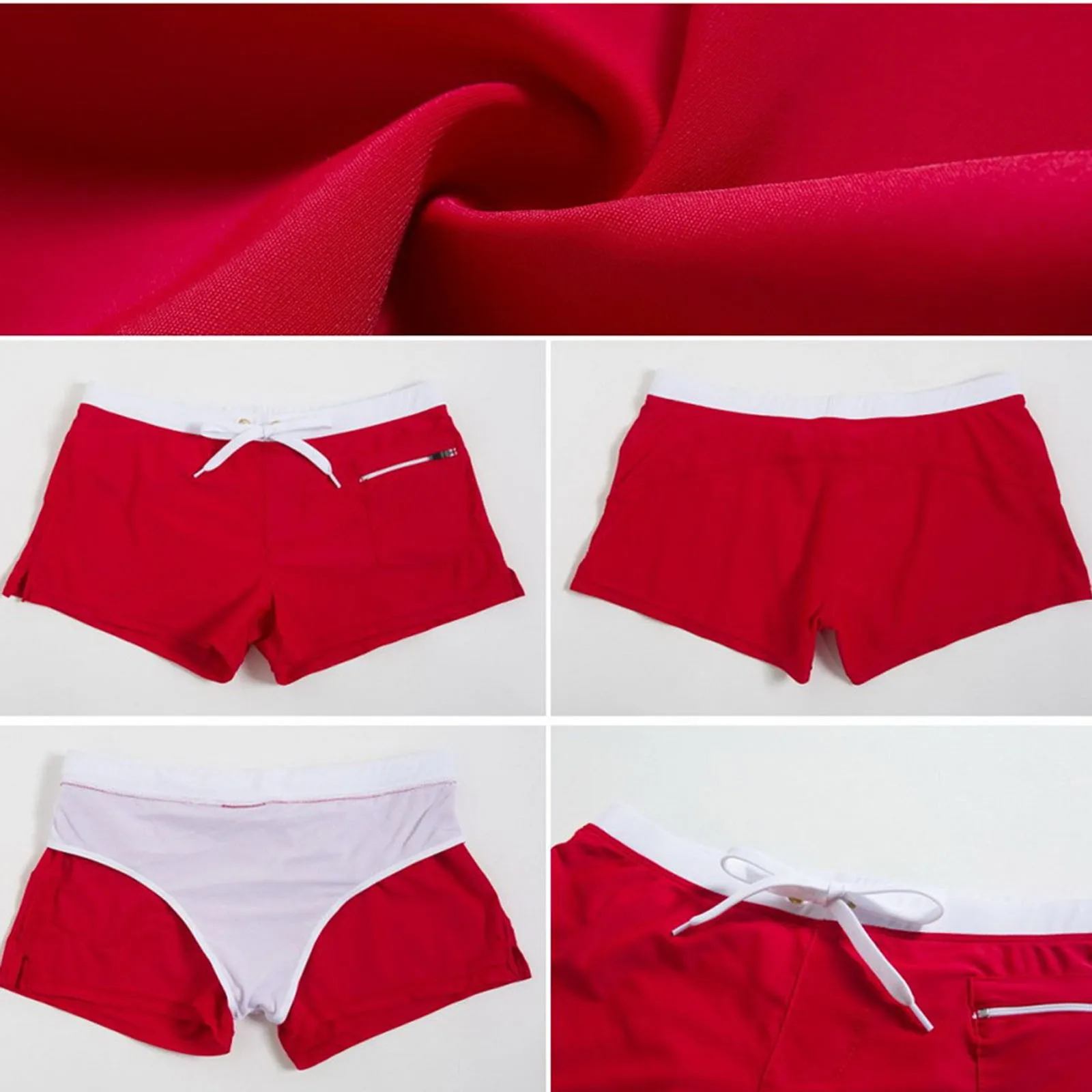 Herren-Badeshorts, Badehose, Kordelzug, Netzfutter, elastische Taille, atmungsaktiv, schnell trocknend, Boardshorts für Strand, Pool, Sommer, männlich – Detail 4