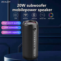 Zealot S49 pro Wireless Speaker,Outdoor Portable Subwoofer Speaker Waterproof IPX 6,, Dual Pairing,3000mAh.