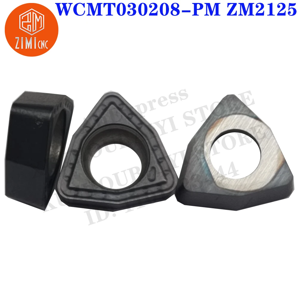 WCMT030208-PMZM2125 WCMT030208-PM Inserti per trapano a U in carburo Strumento di tornitura indicizzabile Tornio da taglio Strumento CNC tornio per metalli Strumento per tagliare