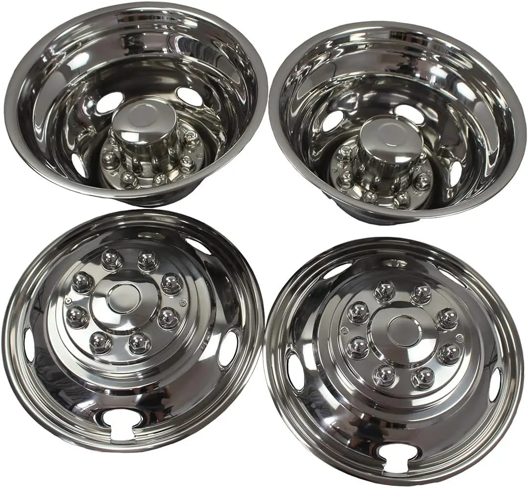 

17 Inch 8 Lugs 5 Hand Holes Stainless Steel Wheel Simulators for 2003-2021 Dodge 3500 Dually Wheel Truck