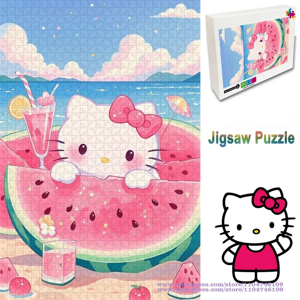

Miniso Sanrio Character Puzzle Jigsaw Cartoon Anime Character Hello Kitty 108/200/300/500/1000/1500Pcs Intelligence Puzzles