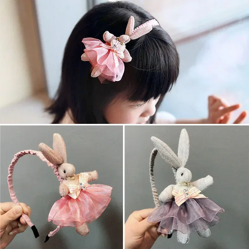 Korean Bunny Head Accessories Korean Princess Girls Super Cute Cute Hair Clip Children\'s Headband Cute and Sweet