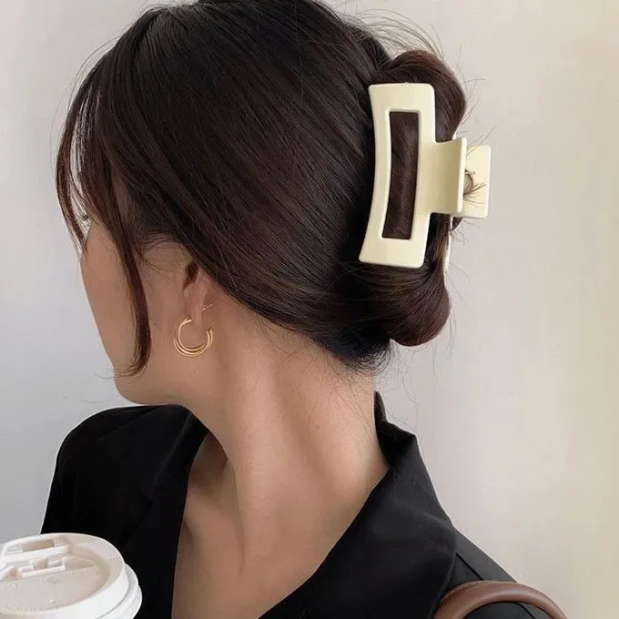 Koreanische Frauen Mädchen Kunststoff Haar Krallen Haar Clips Headwear Große Größe Haarnadel Krabben Haarspange Mode Ornament Haar Zubehör – Detail 1