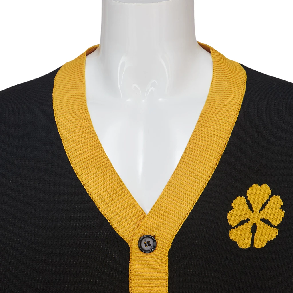 Anime Asta Cosplay Costume Black Clover Cosplay Black Yellow Sweater Halloween Christmas Carnival Party Role Play Suit