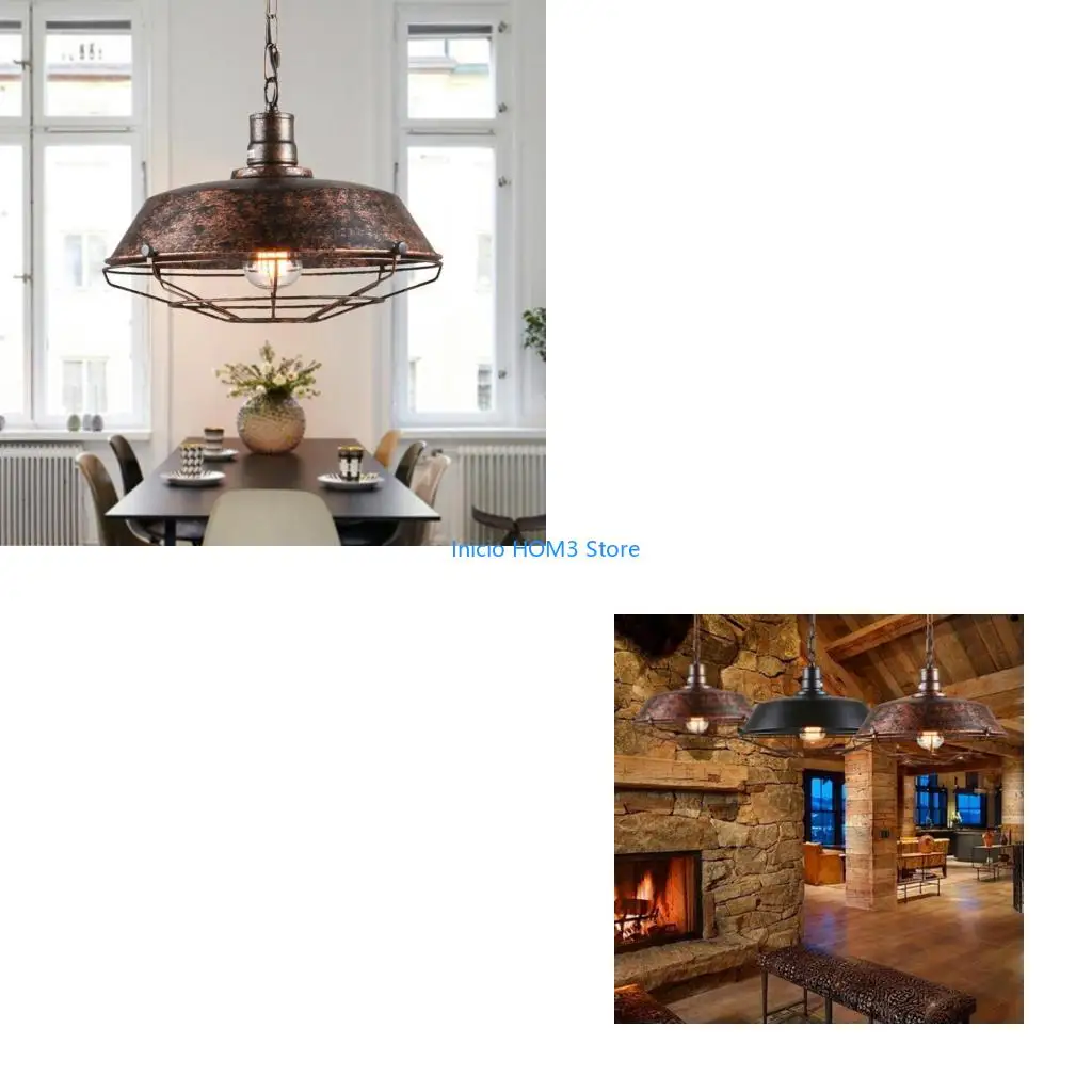 

A5YD Vintage Pendant Lamp Lampshade Light Industrial Retro Iron Hanging Ceiling Lamps E27 chandelier lampshade for