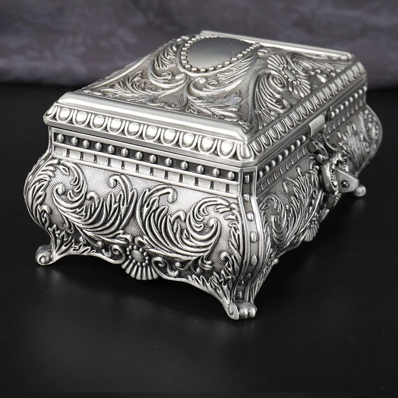 Retro European Korean Princess Treasure Jewelry Box Non-Solid Wood Flannel Jewelry Jewelry Storage Box Gift  LB52820