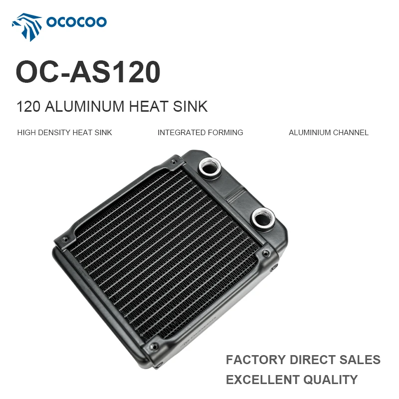 

OCOCOO Aluminum Water Cooling Radiator for 3D Printer 37.5mm High-Density Fins Efficient RoHS Certified OC-AS120