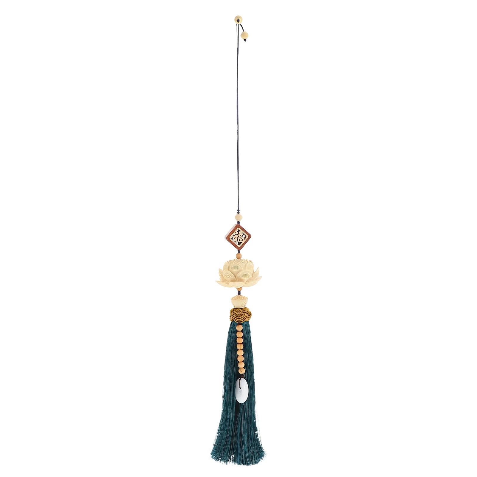 

Lotus Rearview Mirror Pendant Car Decoration Hanging Tassel Pendant Wooden Rearview Mirror Ornament Car Decoration