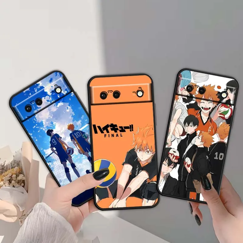 

Cool Haikyu Anime For Google Pixel 9a 9 8A 8 7 7A 6 6A Pro XL 2024 5G Black Soft TPU Silicone Cover Phone Case