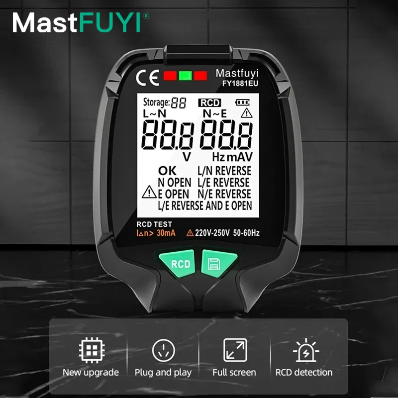 mastfuyi tomada digital tomada tester teste de tensao tomada detectar ground zero linha plug polaridade fase verifique eua reino unido ue fy1881 01