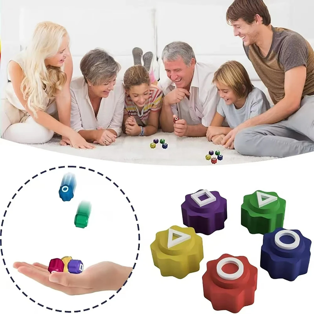 2025 HOT Dice Party Game Props Square Circle Triangle Printing Bar Games Party Props Hand Eye Coordination Training Toys