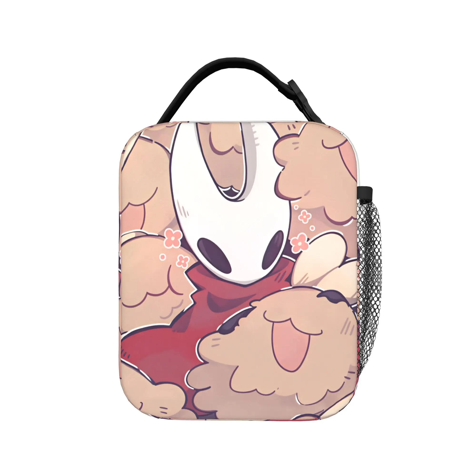 Hollow Knights Lunch Bag  Kawaii Lunch Box Outdoor Picnic Portable Tote Food Bags For Women Oxford Print Cooler Bag